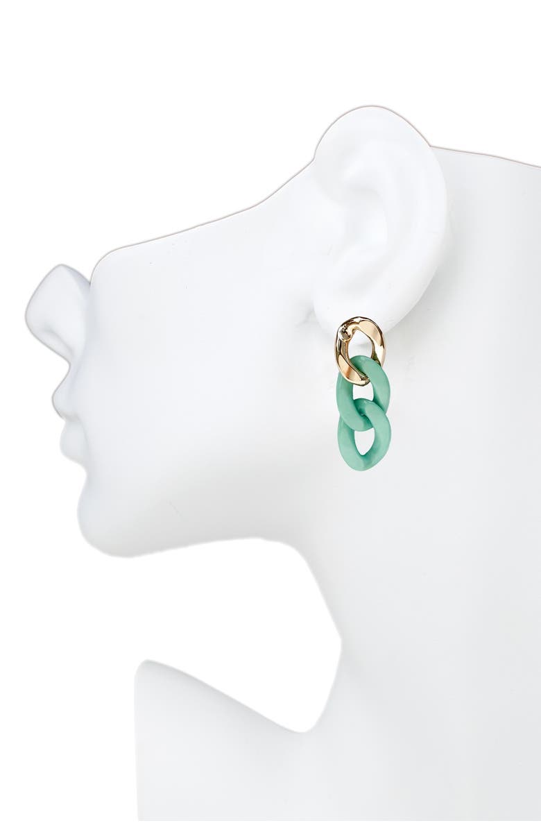 JARDIN Colorblock Curb Chain Link Drop Earrings, Main, color, 