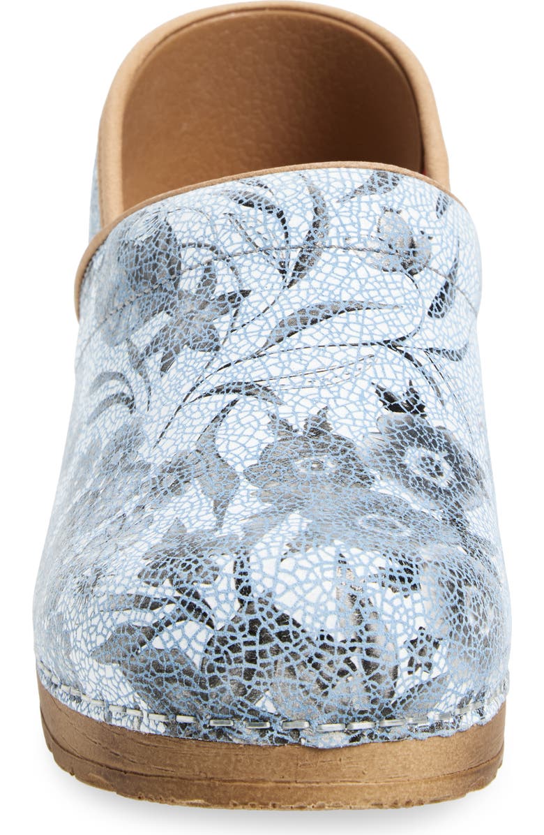 Sanita Plume Floral Print Clog, Alternate, color, Blue