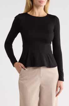 Ponte Knit Peplum Top