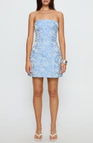 Princess Polly Cross Your Heart Brocade Strapless Party Dress