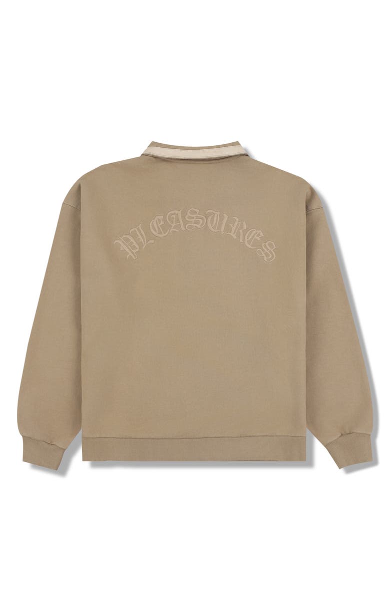 PLEASURES Drift Cotton Quarter Zip Polo, Alternate, color, Tan
