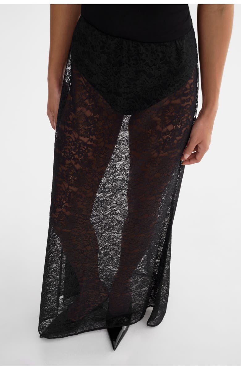 LAMARQUE Ren | Lace Maxi Skirt, Alternate, color, Black