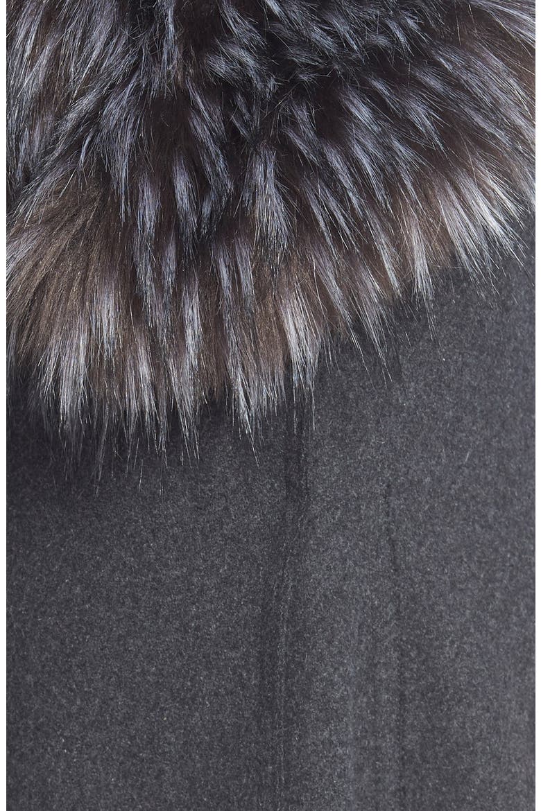 'Serena' Faux Fur Collar Wool Blend Fit & Flare Coat, Alternate, color, CHARCOAL