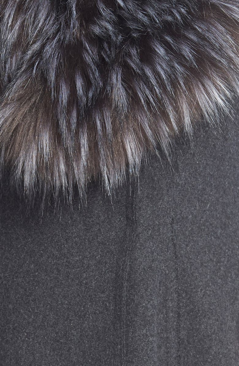 Vera Wang 'Serena' Faux Fur Collar Wool Blend Fit & Flare Coat, Alternate, color, 