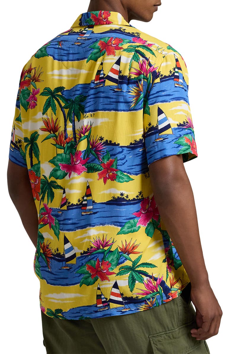 Polo Ralph Lauren Sailboat Print Camp Shirt, Alternate, color, 6324 Club Sail