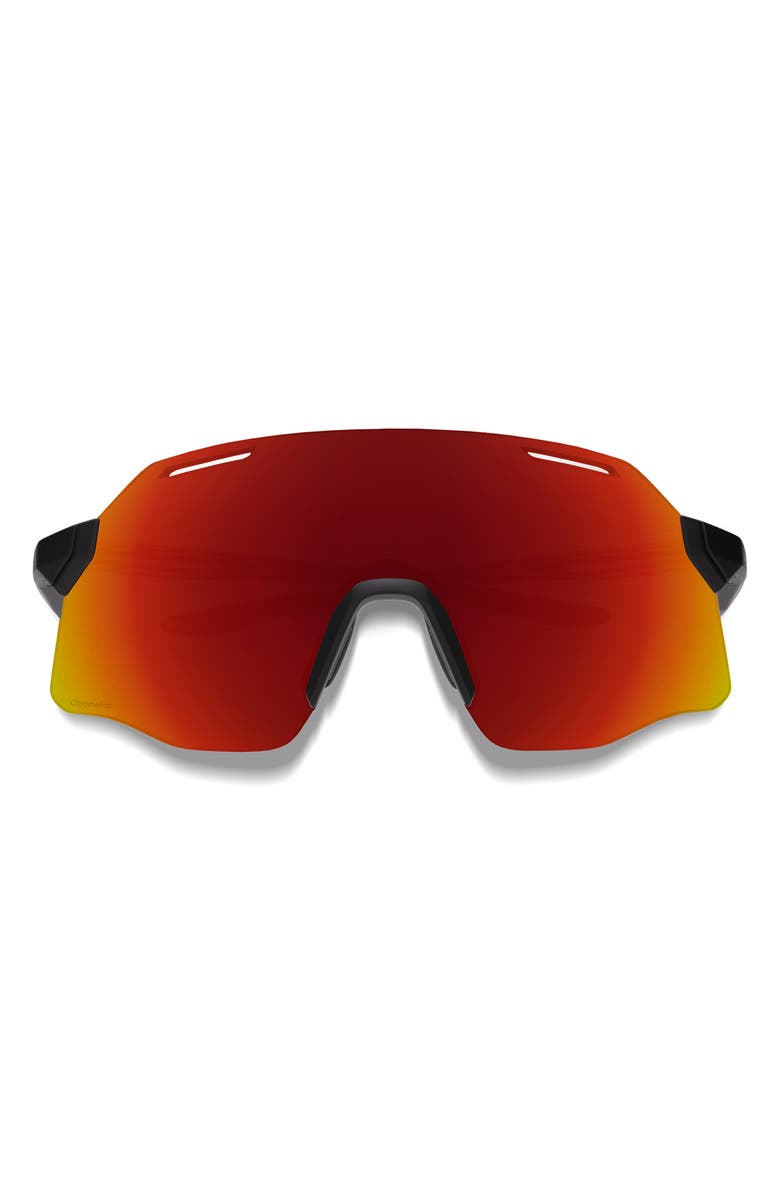Smith Vert 139mm ChromaPop<sup>™</sup> Polarized Shield Sunglasses, Main, color, Black / Chromapop Red