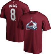 FANATICS Men's Fanatics Branded Cale Makar Burgundy Colorado Avalanche Authentic Stack Player Name & Number T-Shirt