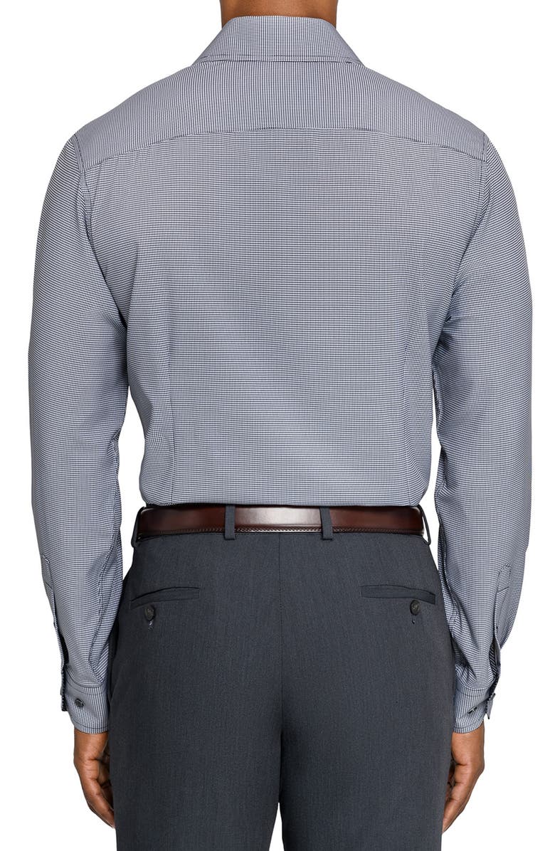 W.R.K Slim Fit Black Micro Houndstooth Performance Dress Shirt, Alternate, color, Black/ White