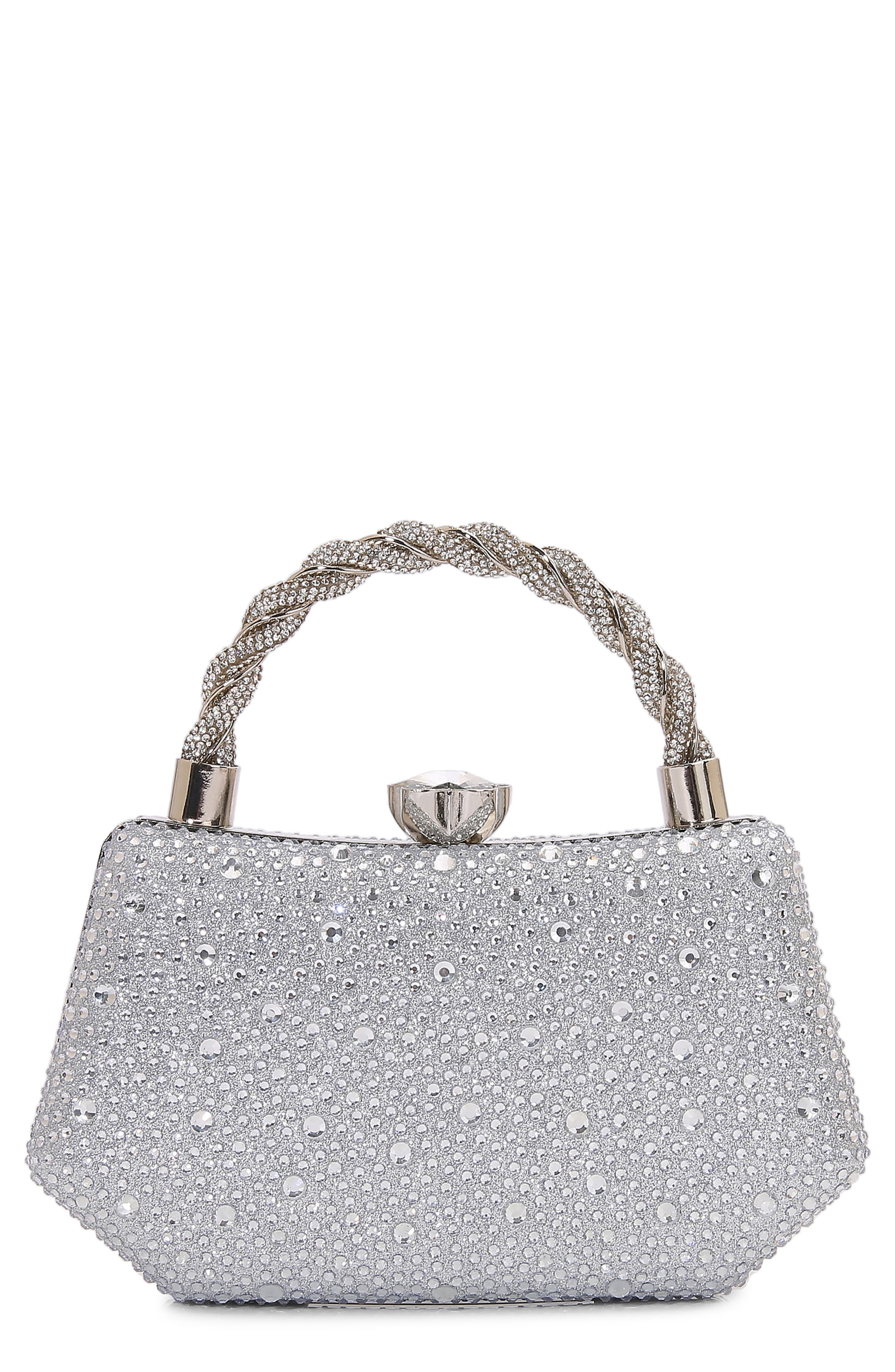 Hexagon Rhinestone Clutch