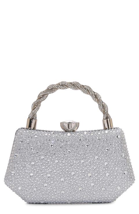 Hexagon Rhinestone Clutch