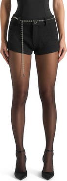 Manière De Voir Elina Tweed Mini Shorts With Belt
