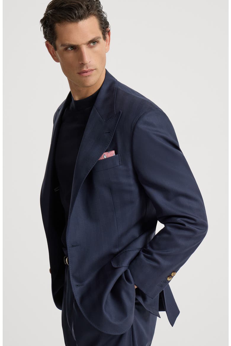 Chevron blazer, Alternate, color, Navy Blue