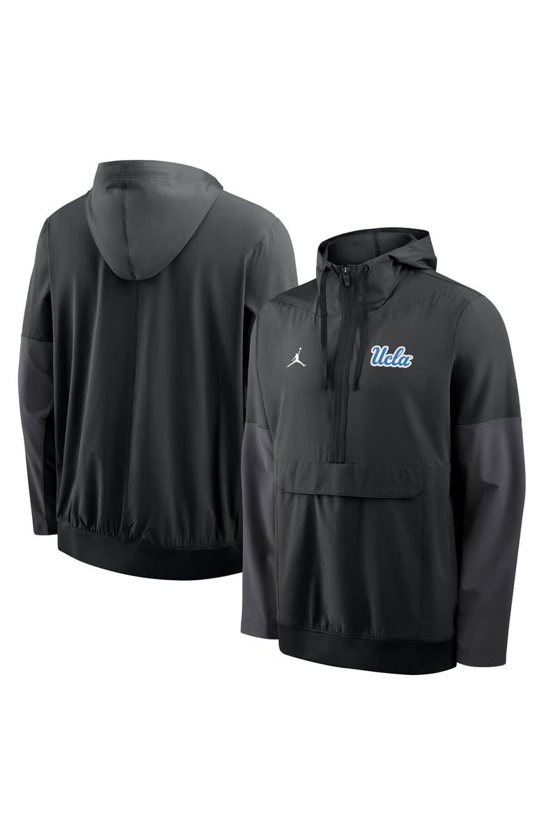 Nike Men's Nike Black UCLA Bruins Anorak Half-Zip Hoodie Jacket, Alternate, color, Black