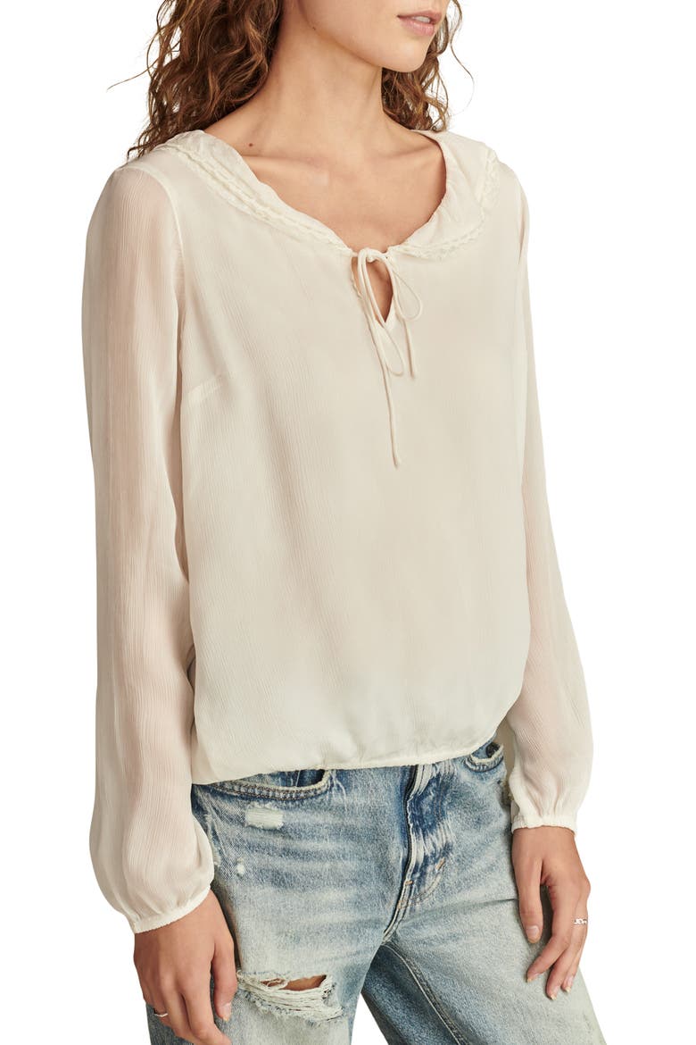 Tie Neck Top, Alternate, color, TOFU