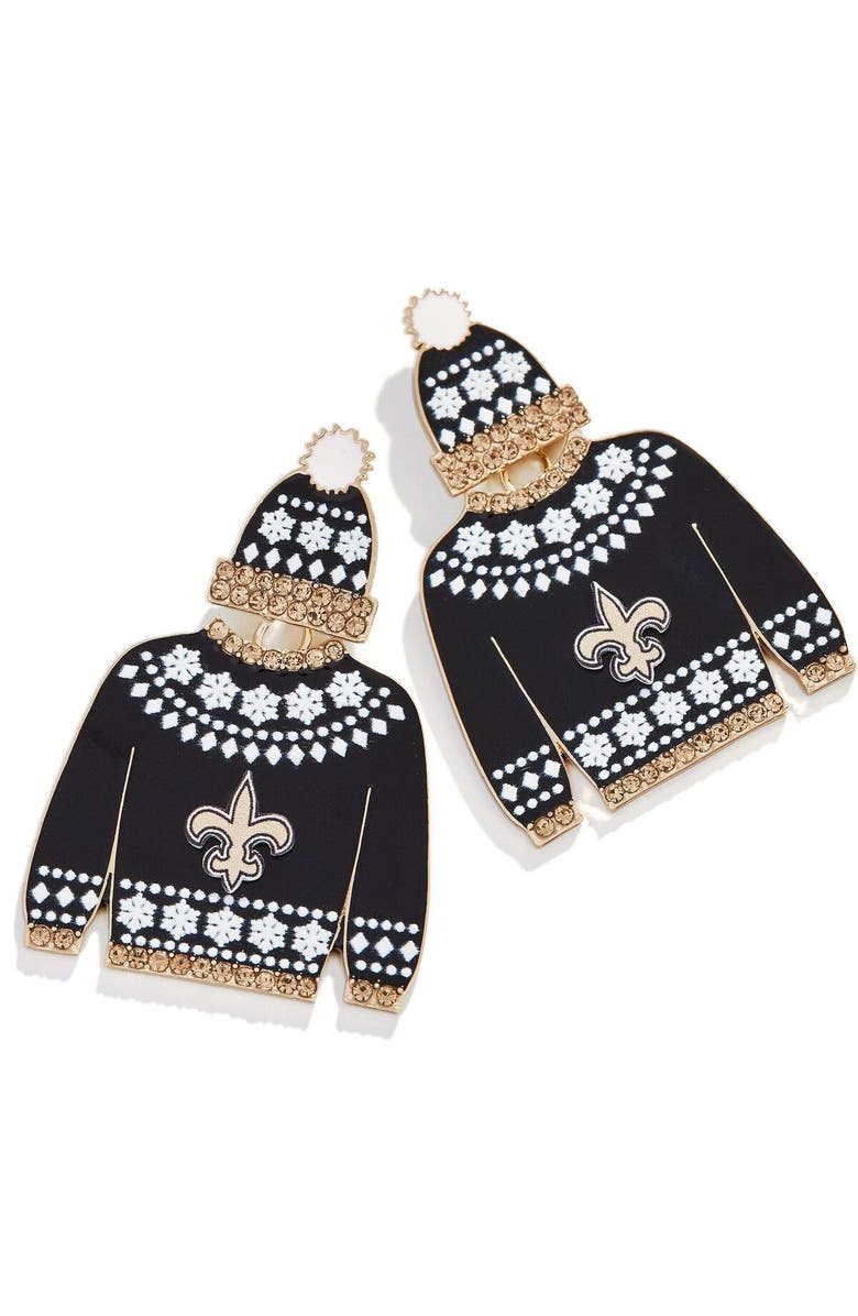 BaubleBar Women's BaubleBar New Orleans Saints Sweater Earrings, Main, color, 