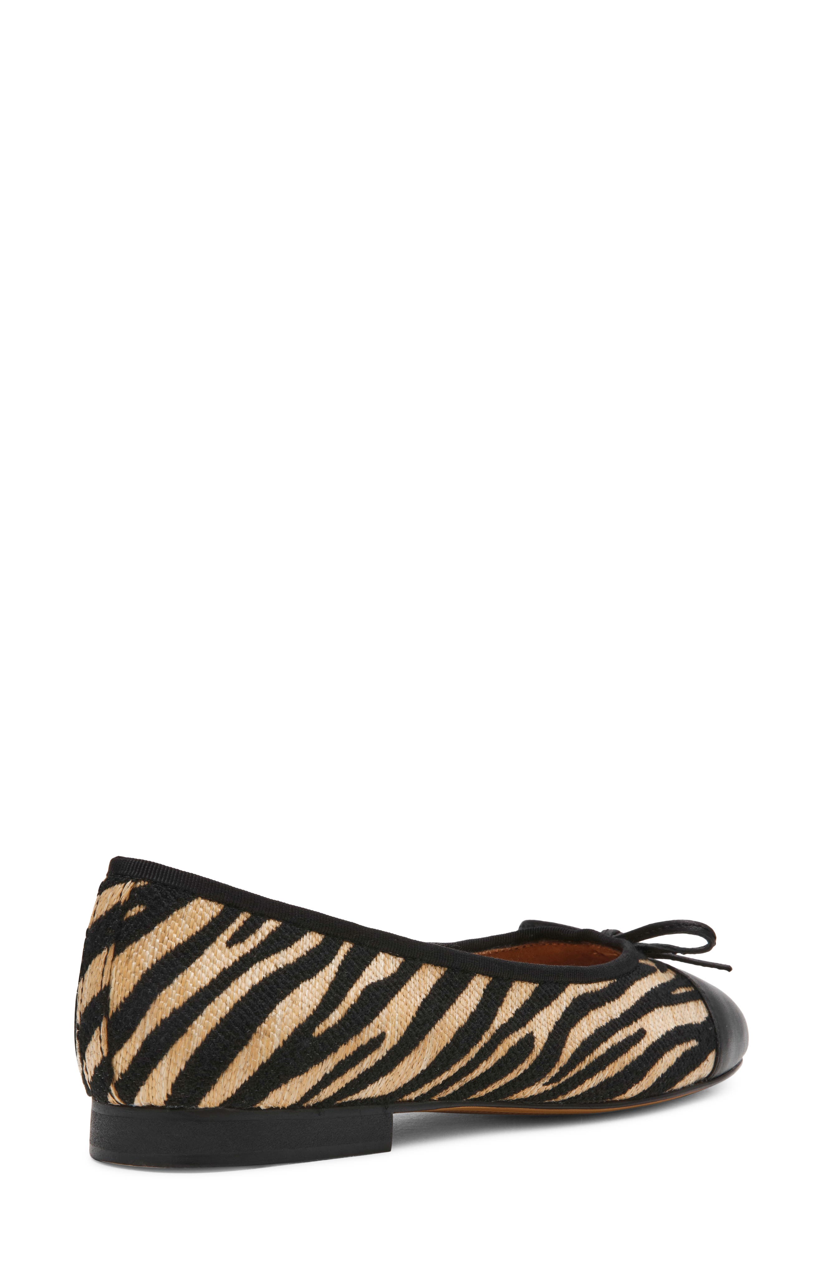 Kit Leather Ballet Flat, Alternate, color, BLACK/ TAN ZB