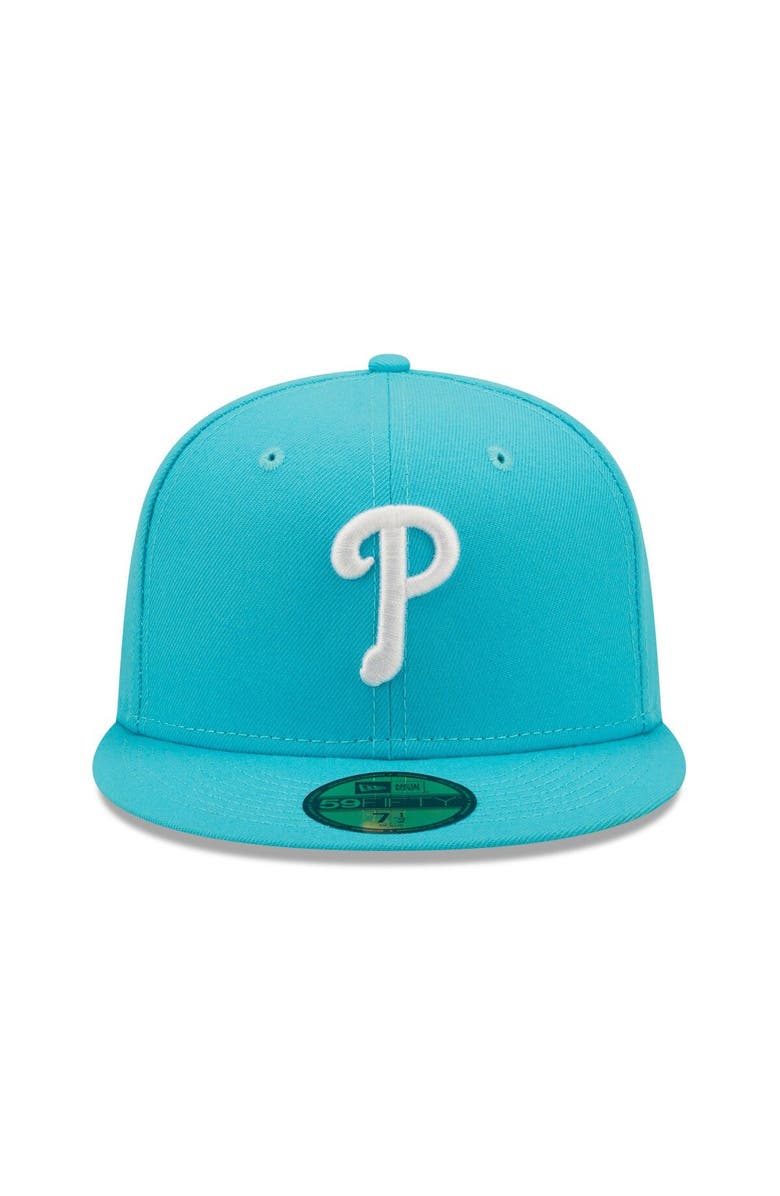 New Era Men's New Era Blue Philadelphia Phillies Vice Highlighter Logo 59FIFTY Fitted Hat, Alternate, color, 