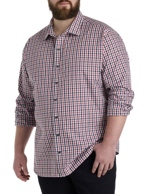 Synrgy By Dxl Big & Tall Dobby Plaid Sport Shirt In Multi