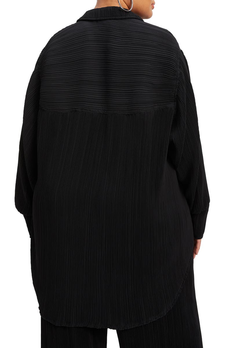 Good American Plissé Button-Up Shirt, Alternate, color,