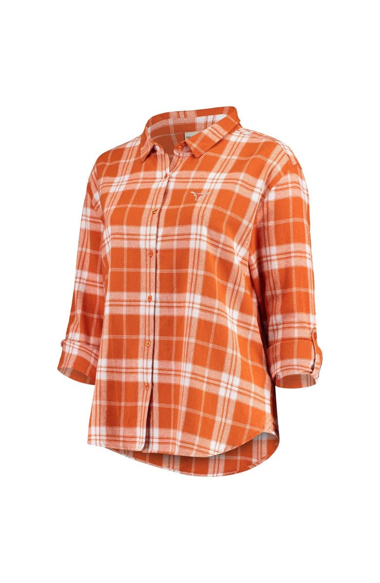 UG APPAREL Women's Texas Orange Texas Longhorns Plus Size Missy Boyfriend Plaid Flannel Button-Up Shirt, Alternate, color, 