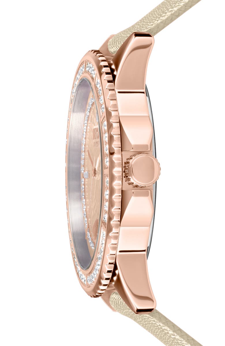 VERSUS Versace Montorgueil Leather Strap Watch, 38mm, Alternate, color, 