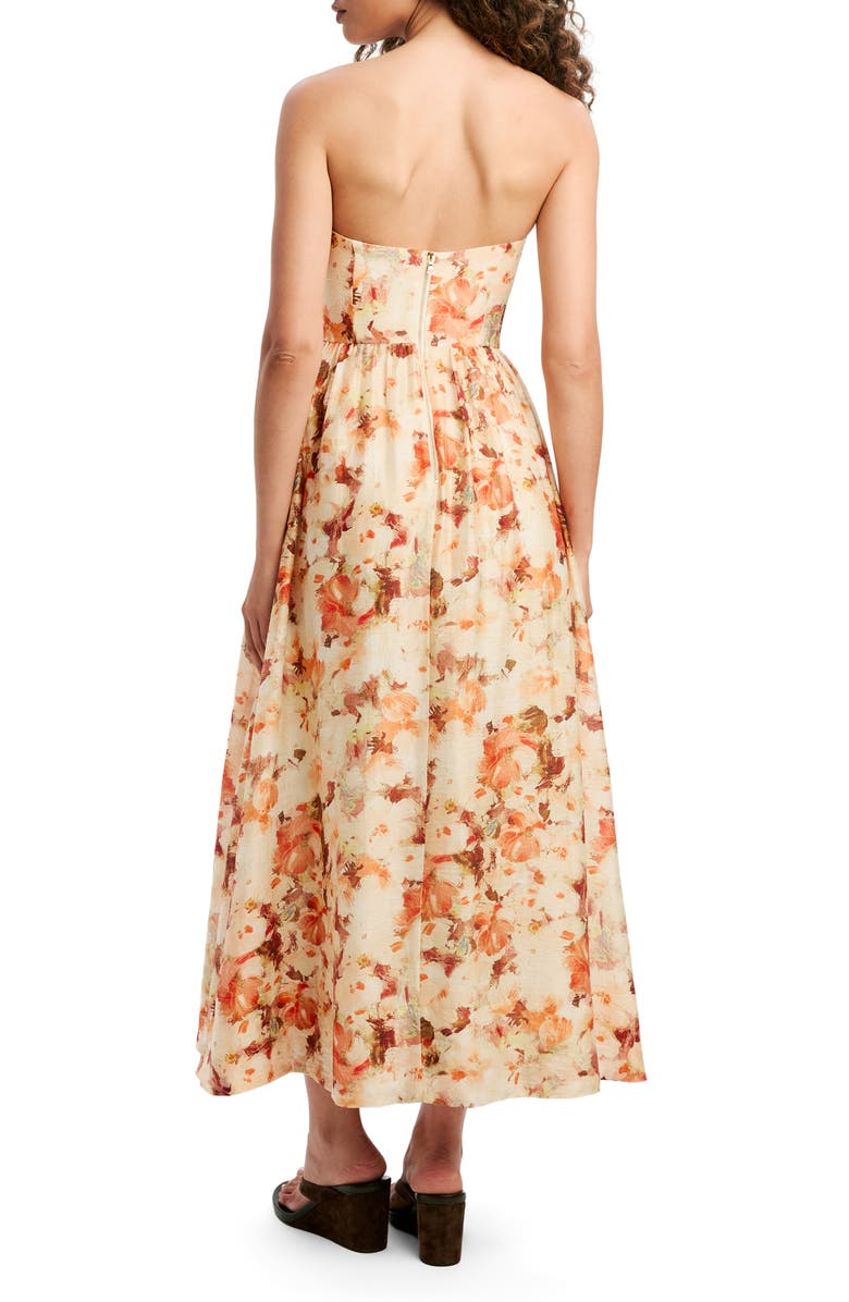 Bardot Lola Strapless Corset Dress, Alternate, color, Orange Floral