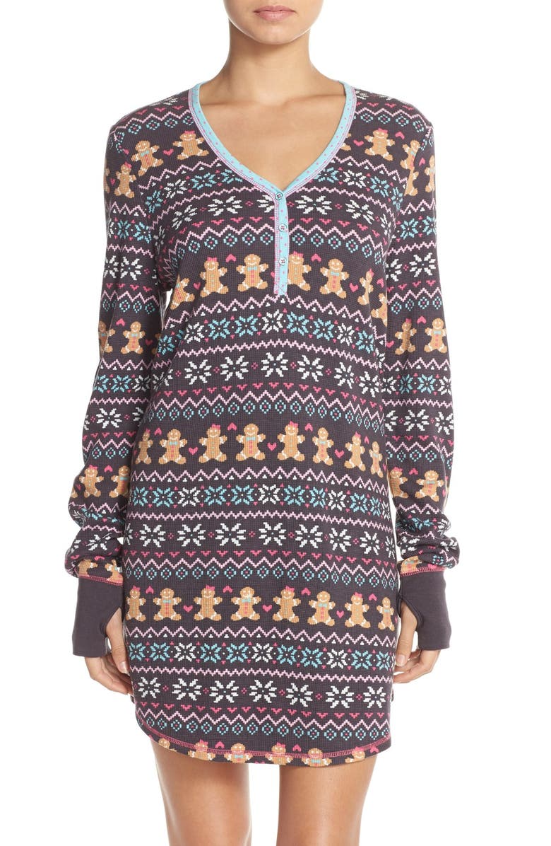 PJ Salvage Thermal Knit Sleep Shirt, Main, color,