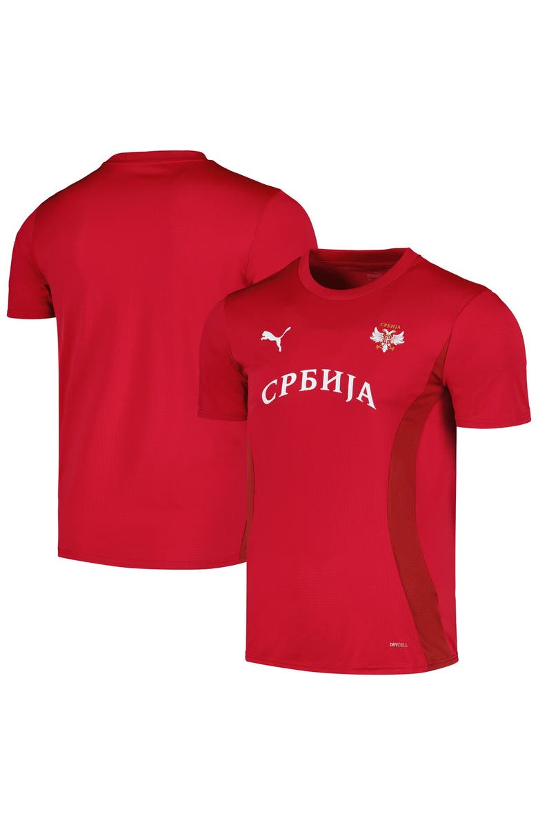 PUMA Men's Puma Red Serbia National Team 2024 Pre-Match Jersey, Alternate, color, Red