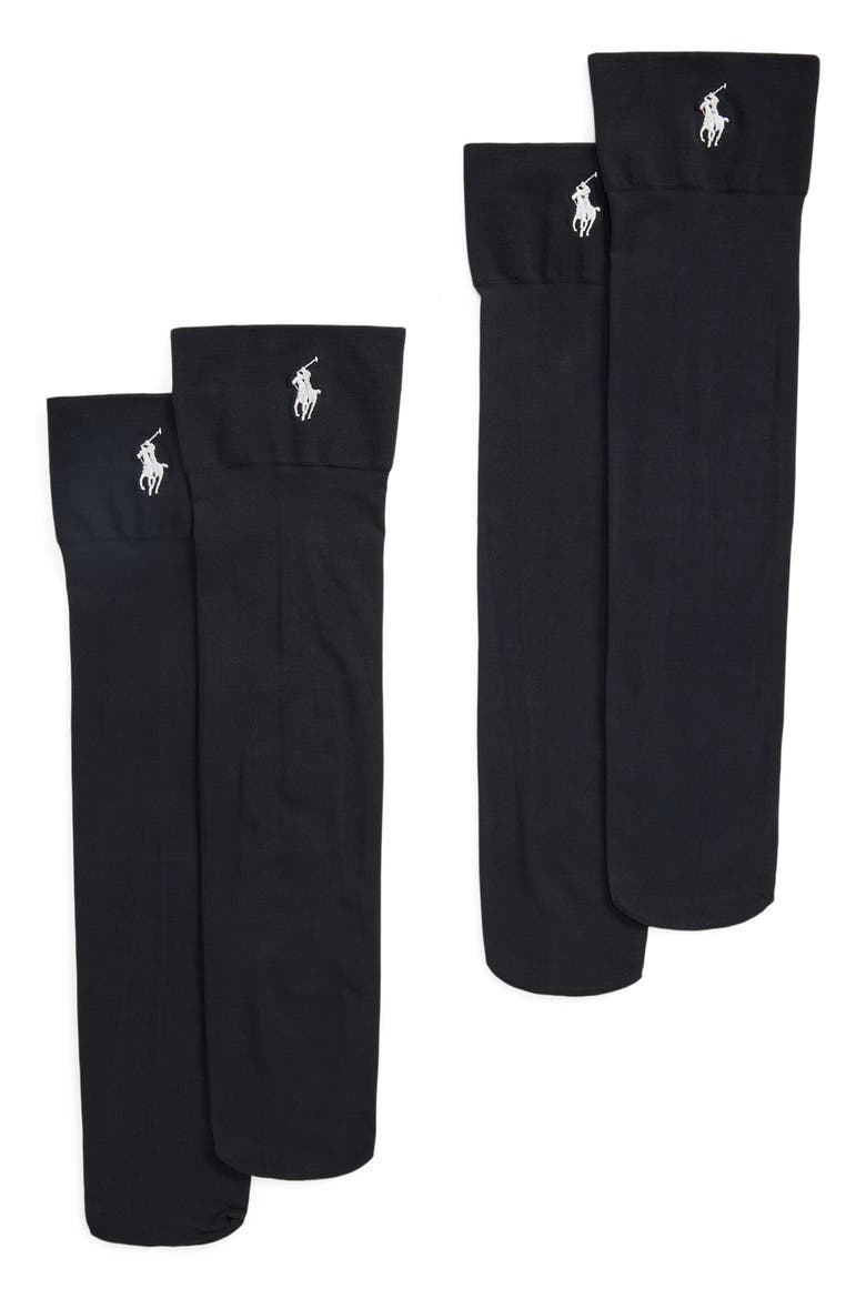 Solid Sheer Crew Socks, Main, color, BLACK