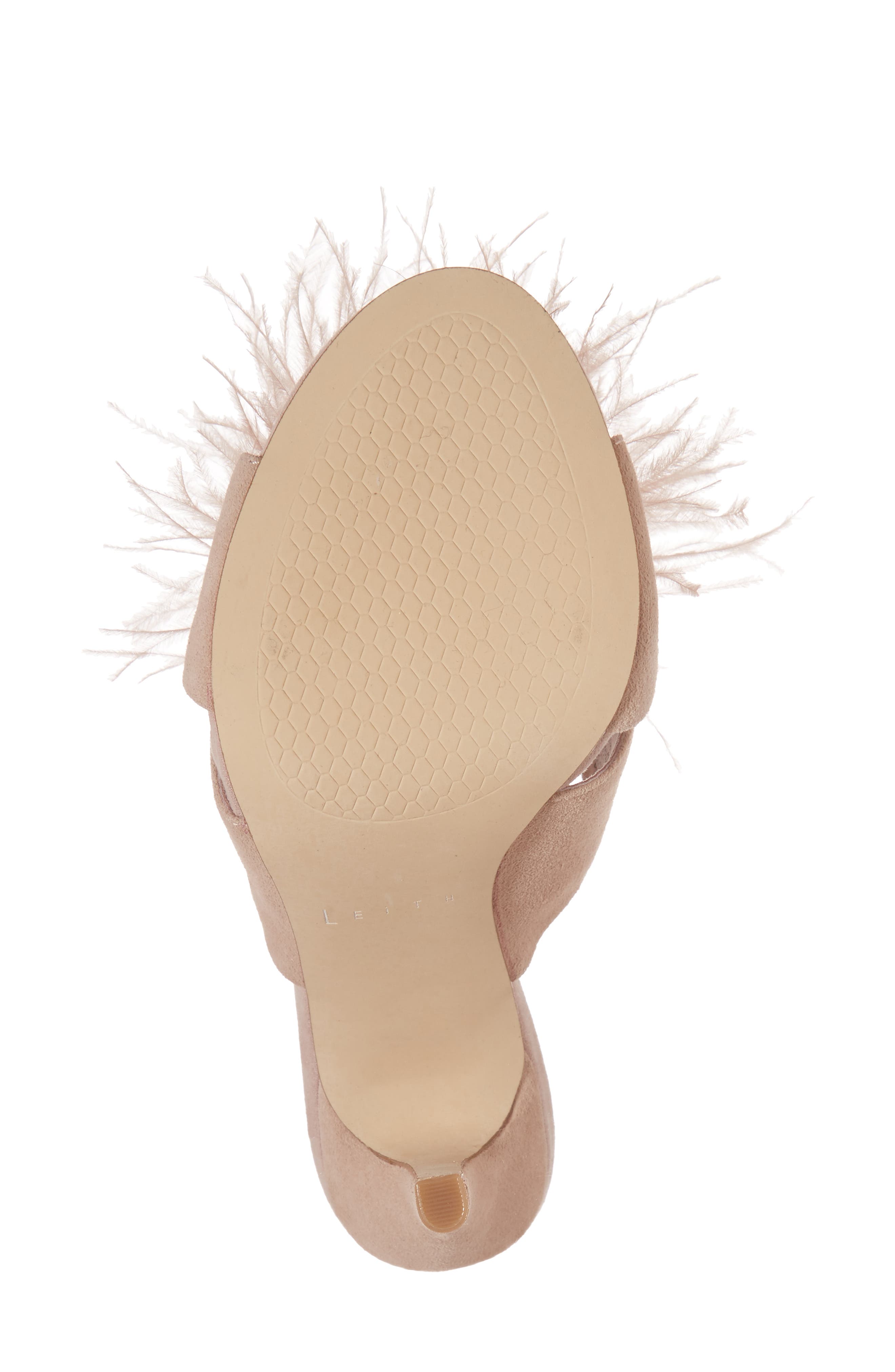 Edge Feather Sandal, Alternate, color, BLUSH SUEDE
