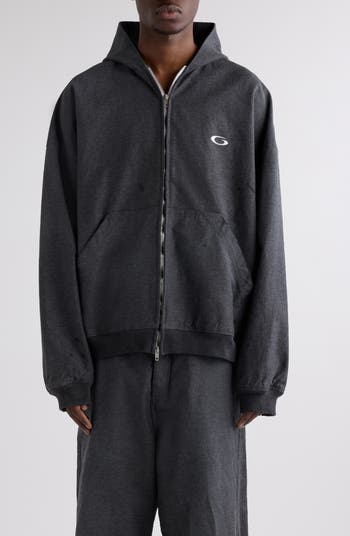 スウェット・トレーナー BALENCIAGA TROMPE LOEIL HOODIE Men's Trompe L'œil Hoodie in Anthracite | Balenciaga US
