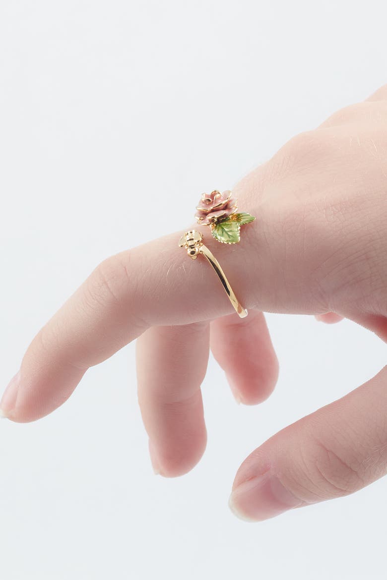 Vintage Rose & Bee Ring, Alternate, color, Rose & Bee