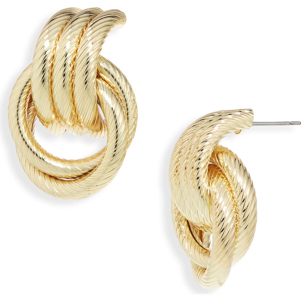 Cara Doorknocker Stud Earrings In White