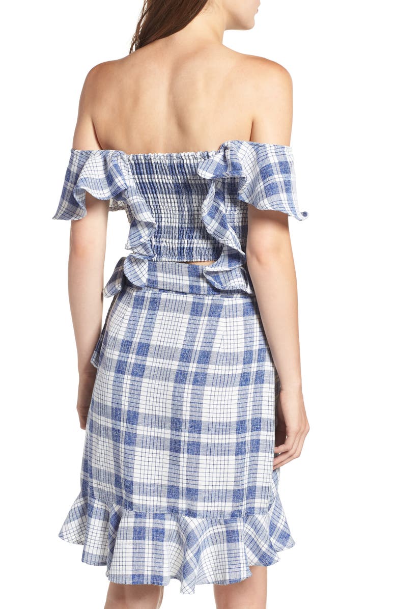 Somedays Lovin Playing Games Off the Shoulder Crop Top, Alternate, color, 