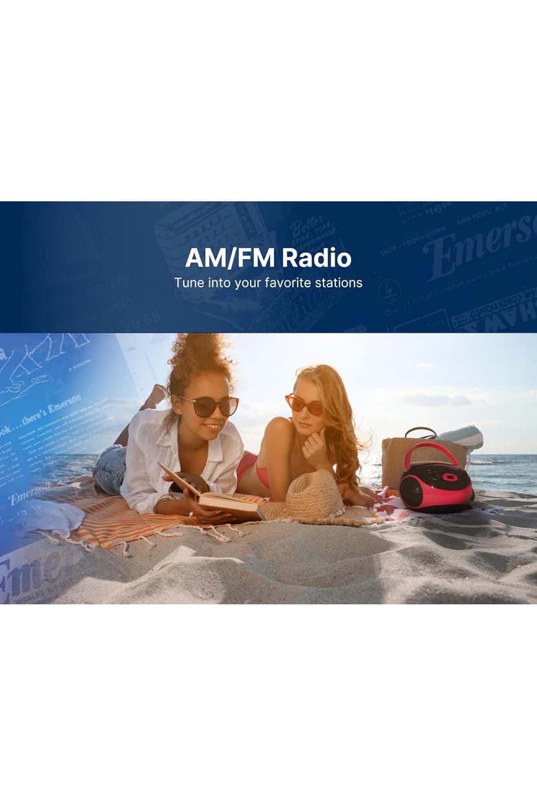 EPB-3000 Portable CD Player with AM/FM Radio and Dual Stereo Speakers, Alternate, color, Blue