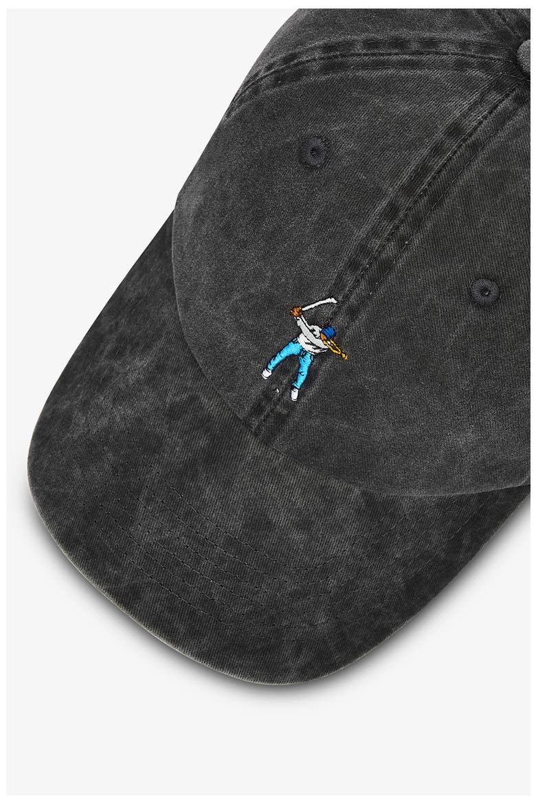 Swingman Embroidered Stonewashed Twill Adjustable Baseball Cap, Alternate, color, BLACK