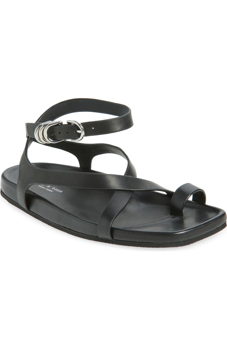 rag & bone Rue Ankle Strap Sandal, Main, color, Black