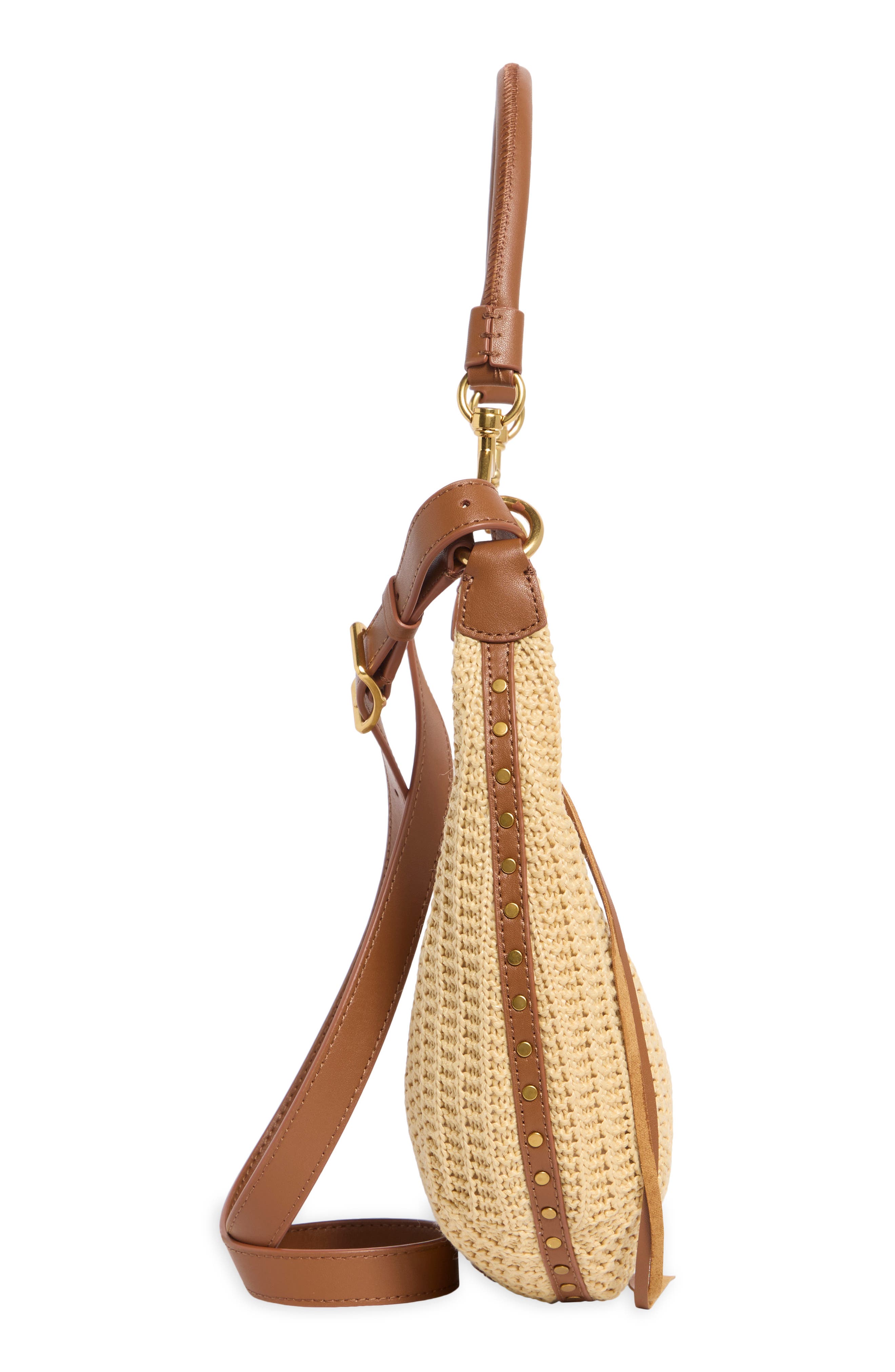 Darren Crescent Crossbody Bag, Alternate, color, NATURAL