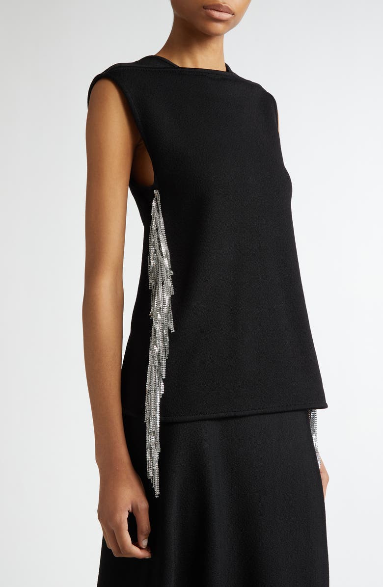 Jil Sander Fringe Embellished Sleeveless Top, Alternate, color, 