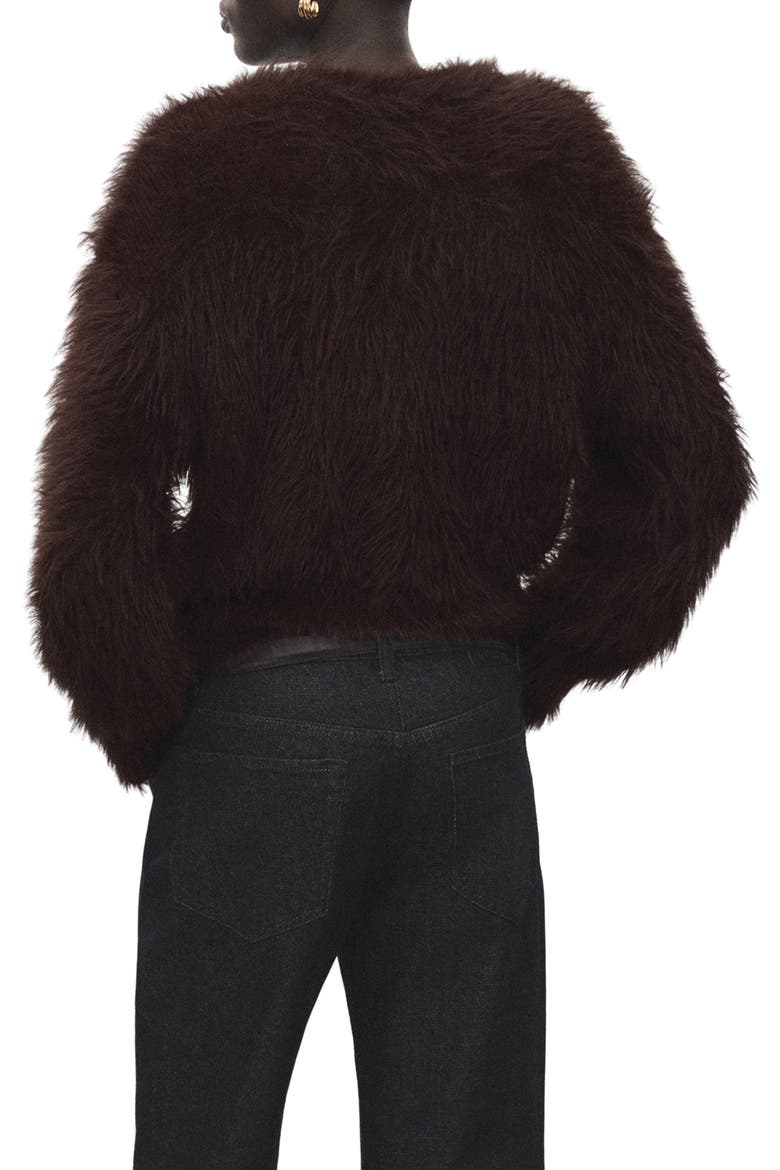 Toby Faux Fur Sweater, Alternate, color, BROWN