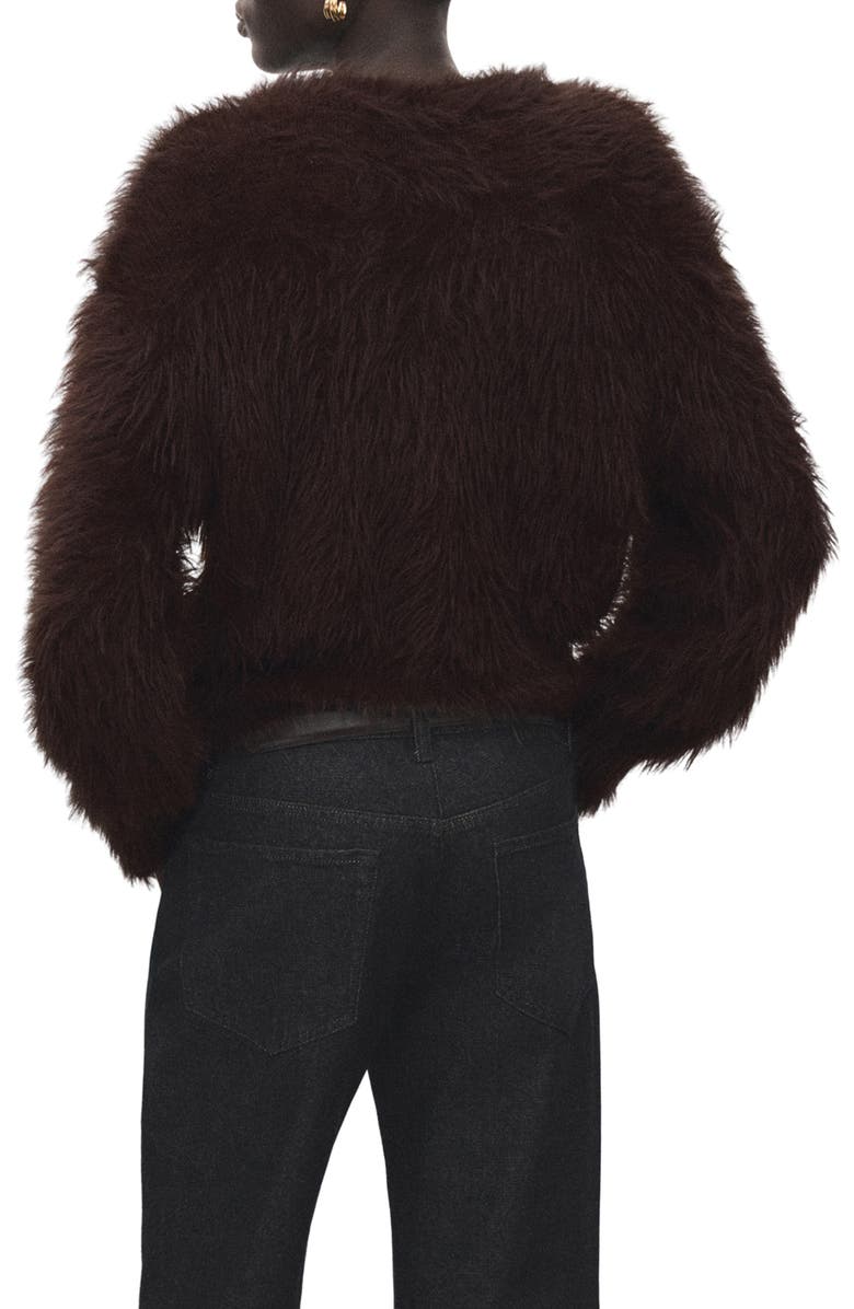 MANGO Toby Faux Fur Sweater, Alternate, color, Brown