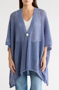 Vince Camuto Open Knit Button Front Ruana
