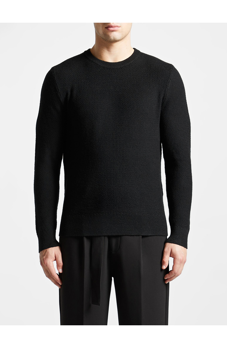 Manière De Voir Gabin Textured Wool Blend Jumper, Alternate, color, Black