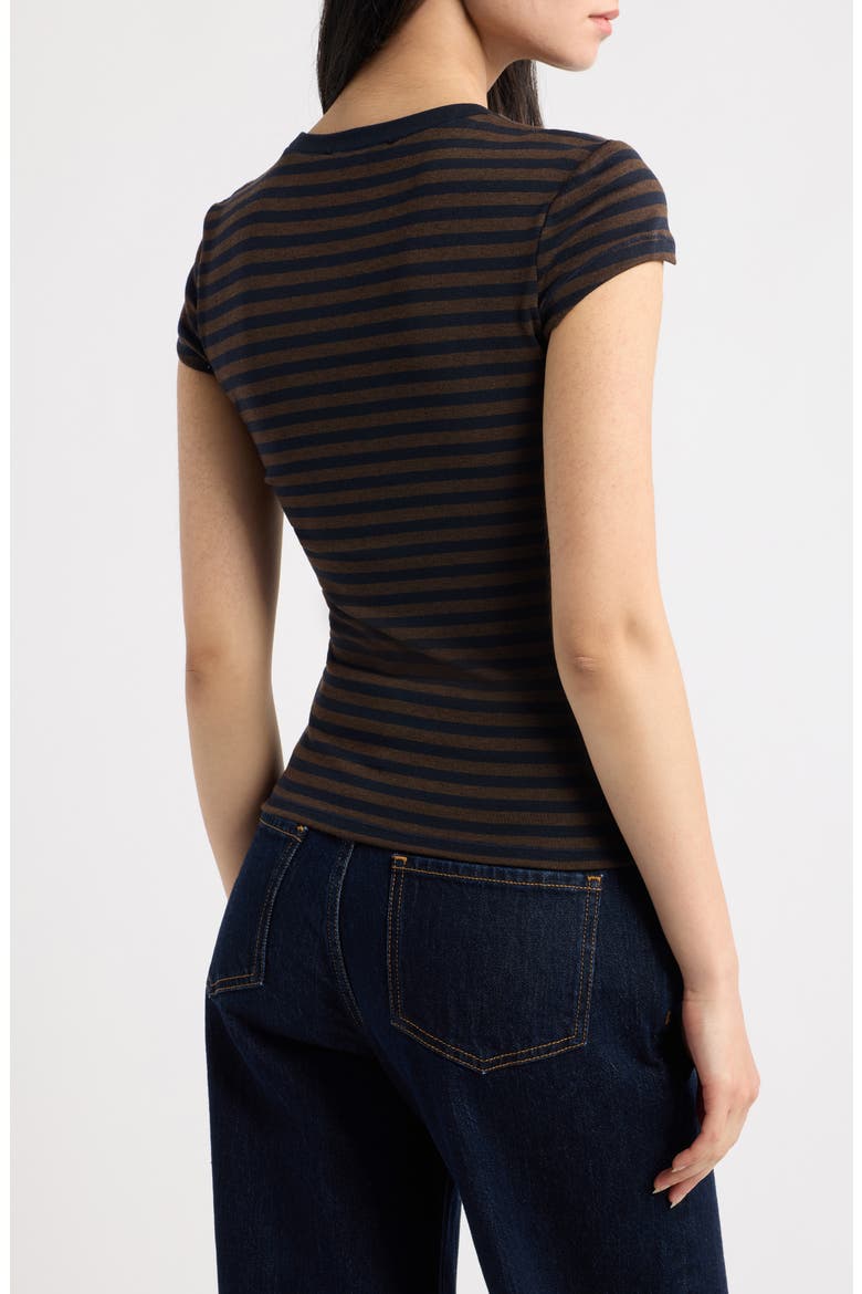 Jenni Stripe T-Shirt, Alternate, color, BROWN