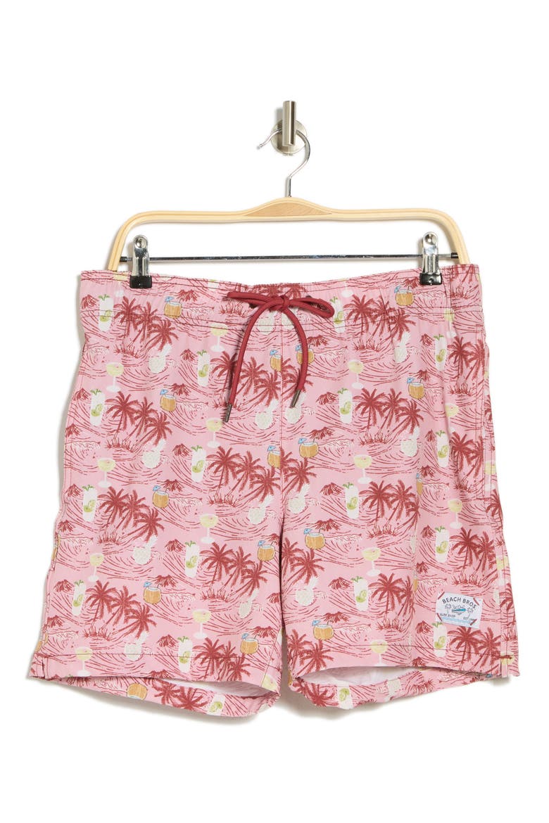 Beach Drink Swim Trunks, Alternate, color, PINK