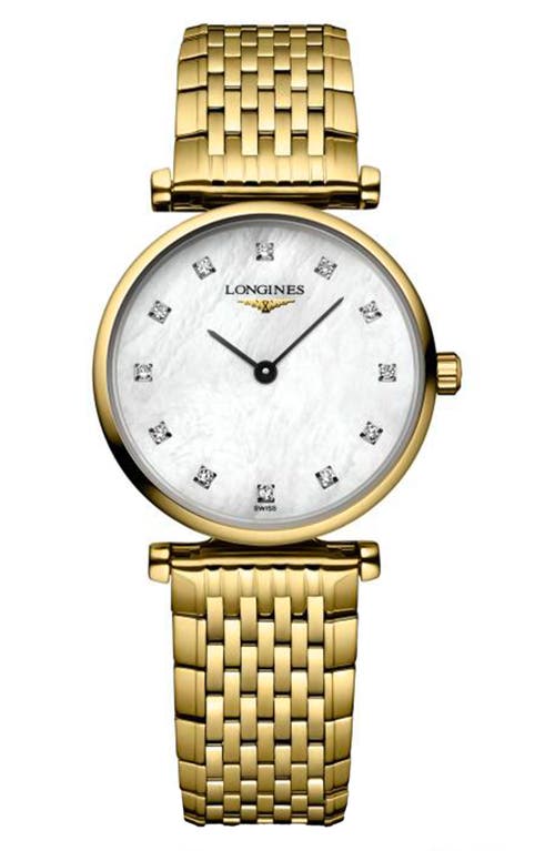 Longines La Grande Classique Diamond Bracelet Watch, 24mm In Gold
