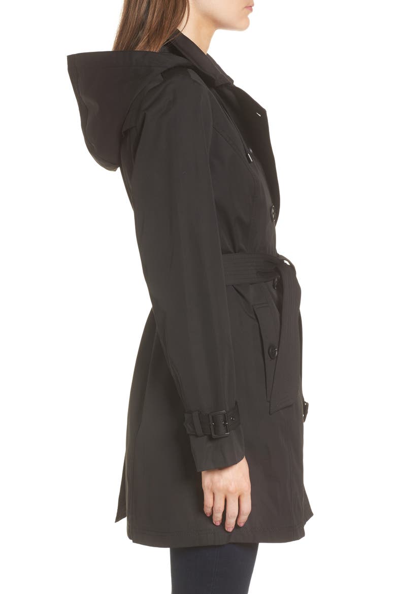 Belted Parka Jacket, Alternate, color, BLACK
