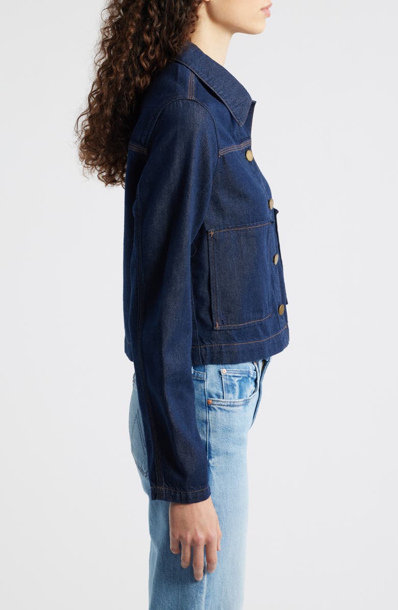 rag & bone Adrianna Crop Featherweight Denim Jacket, Alternate, color, Dusk Rinse