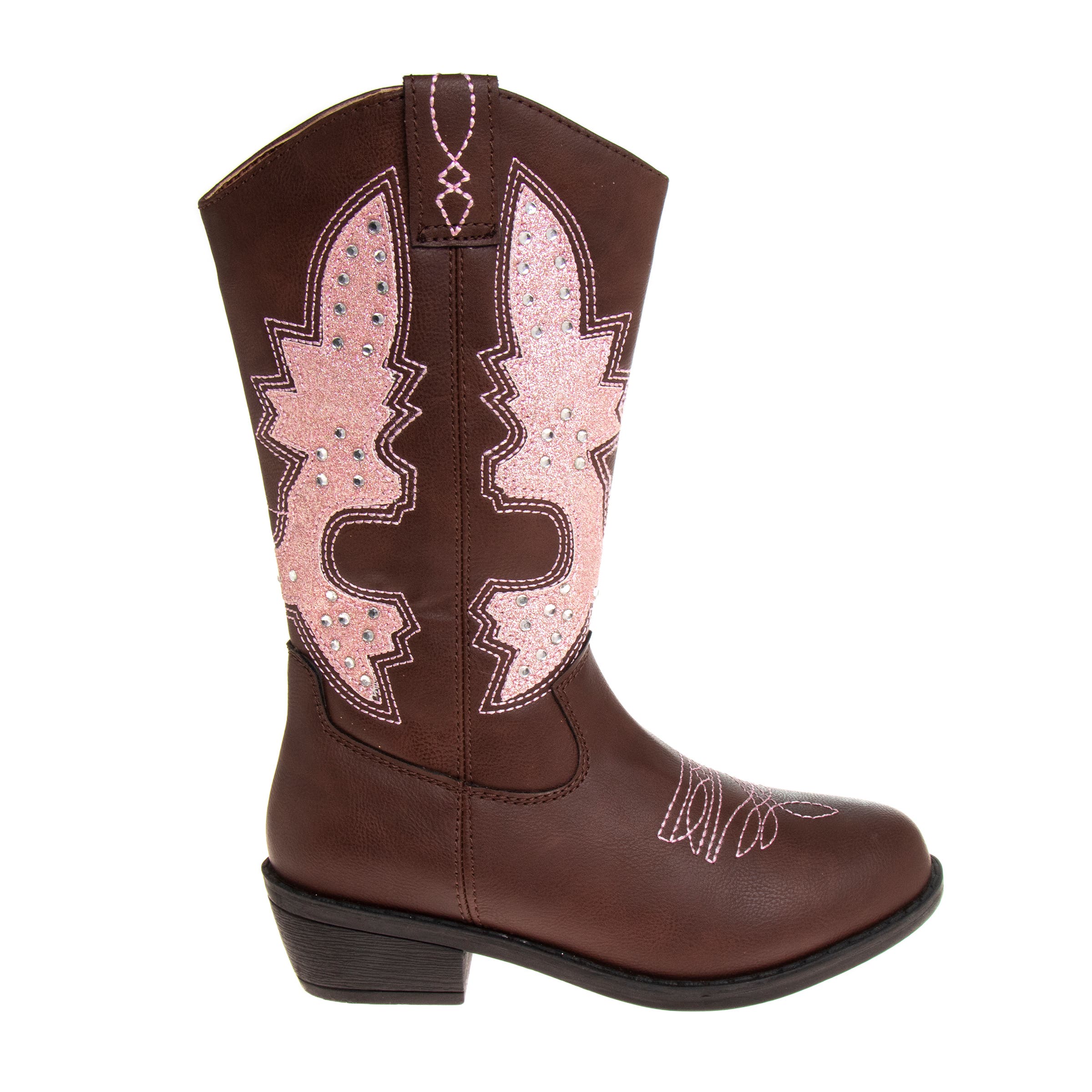 Kensie Girl Cowgirl Boots, Alternate, color, Brown/Pink