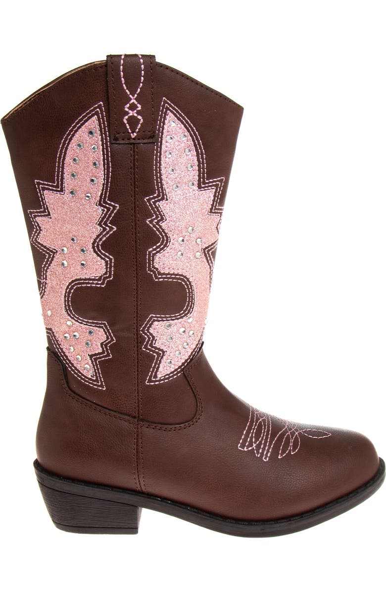 Kensie Girl Cowgirl Boots, Alternate, color, Brown/Pink